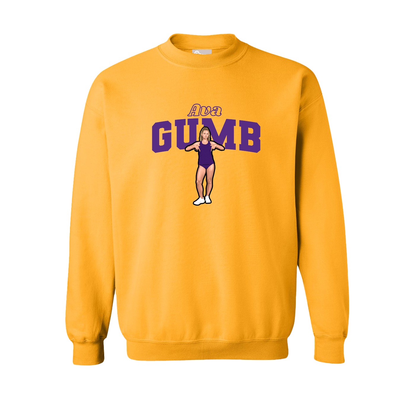 Fleece Crew — Name Arch in Gold