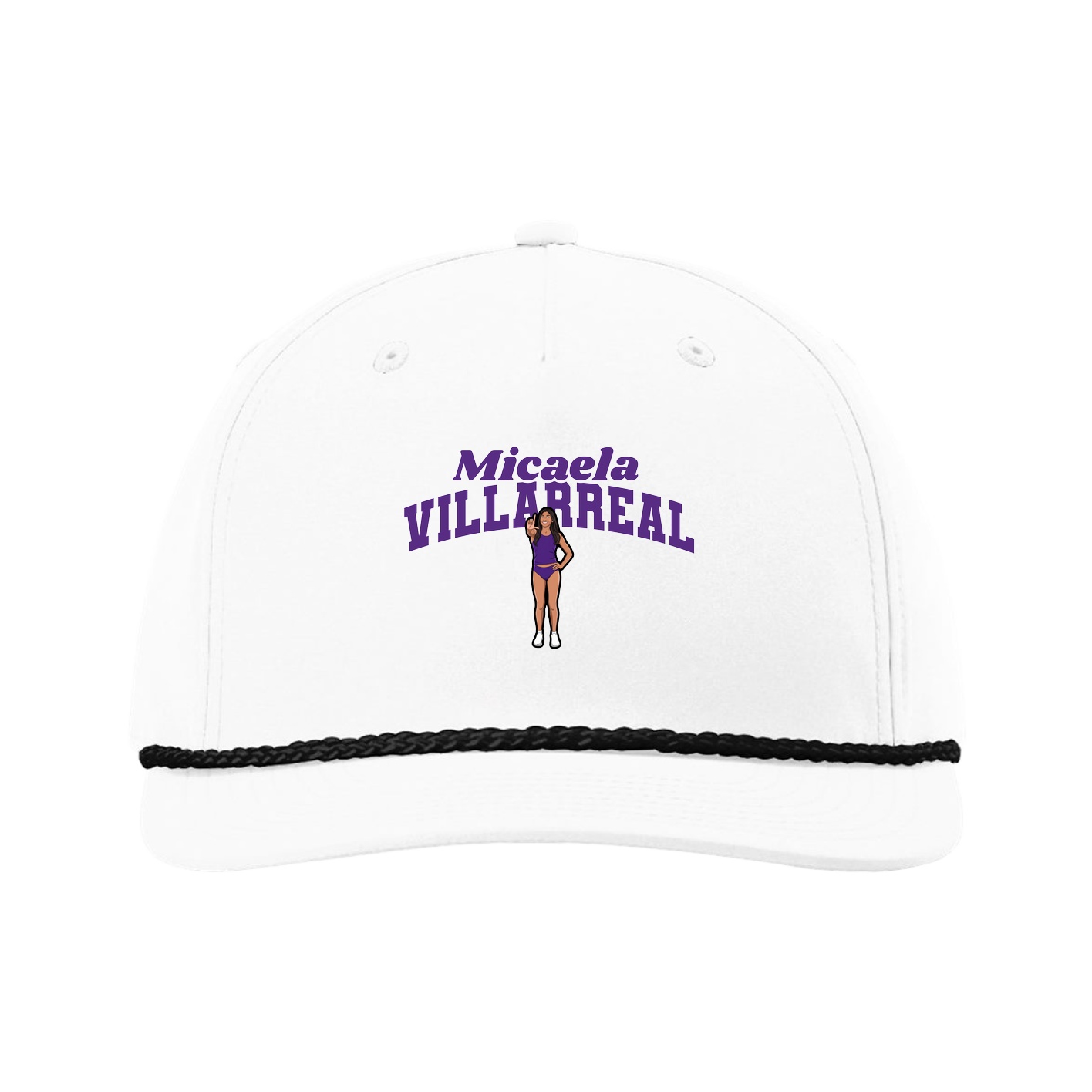 Five-Panel Classic Rope Cap — Signature Arch in White