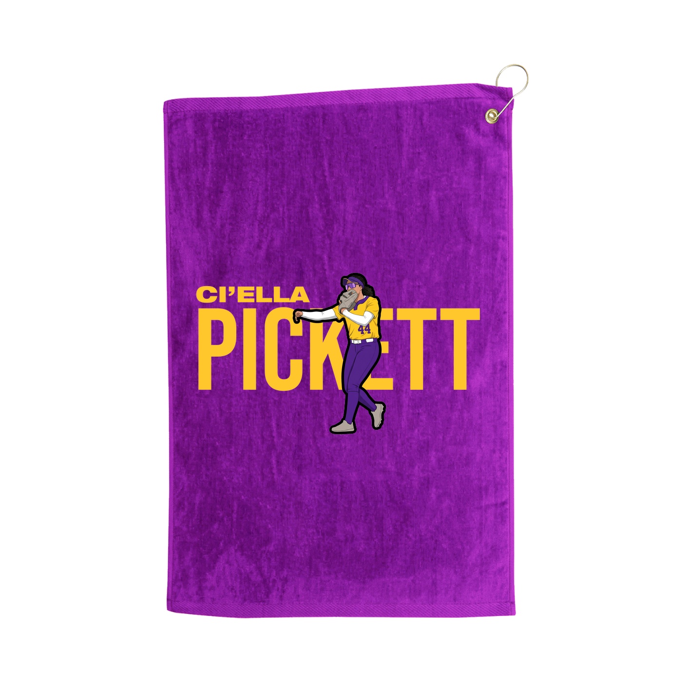 Golf Towel — Player Name in Purple