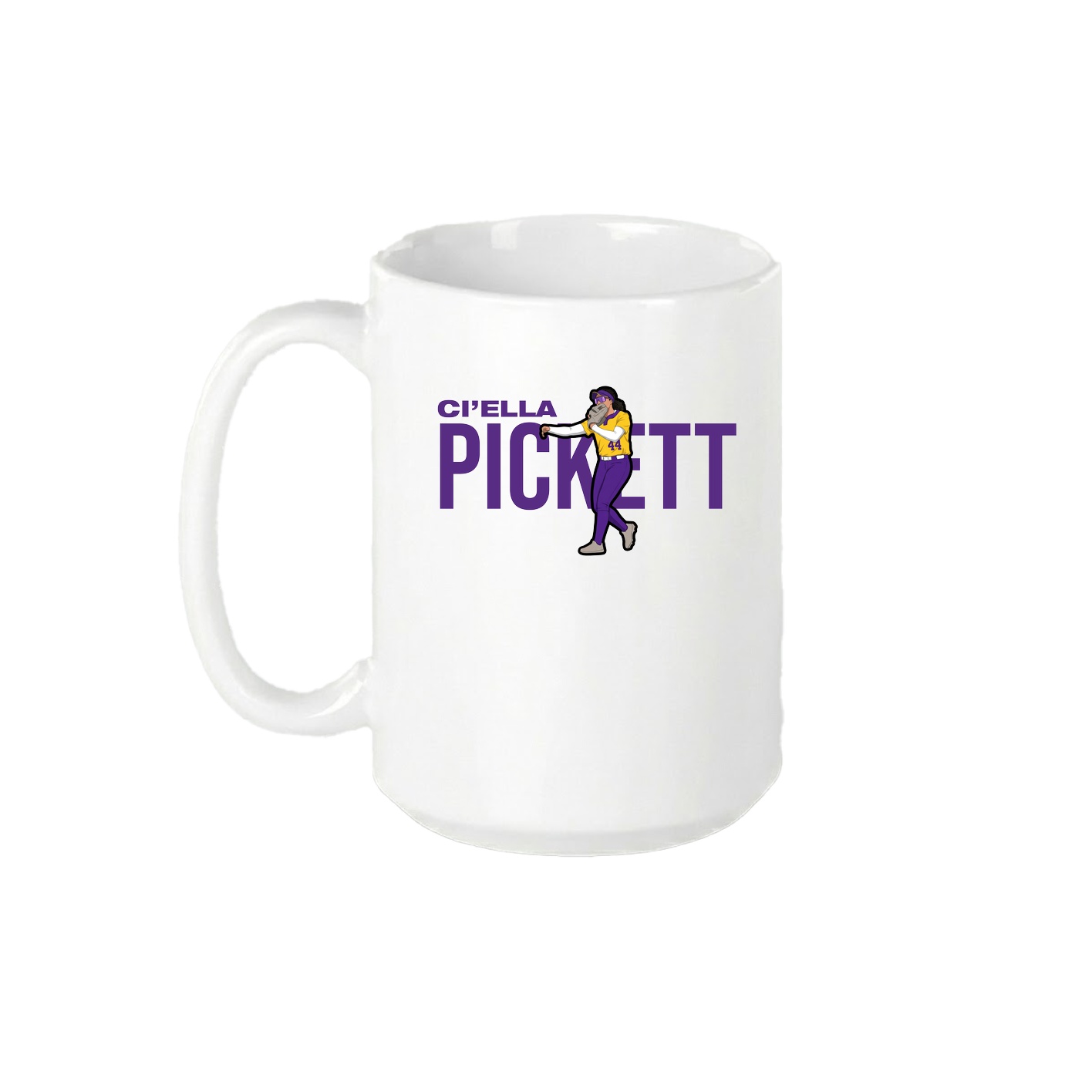 15oz Coffee Mug — Player Name in White