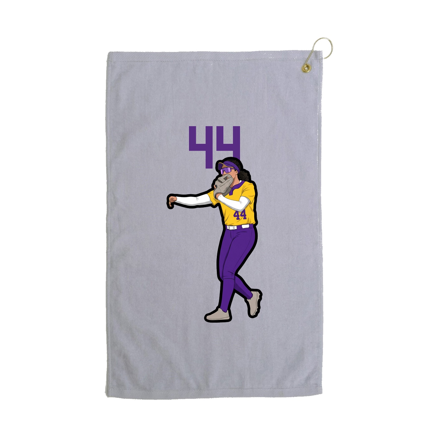 Golf Towel — Number Top in Grey