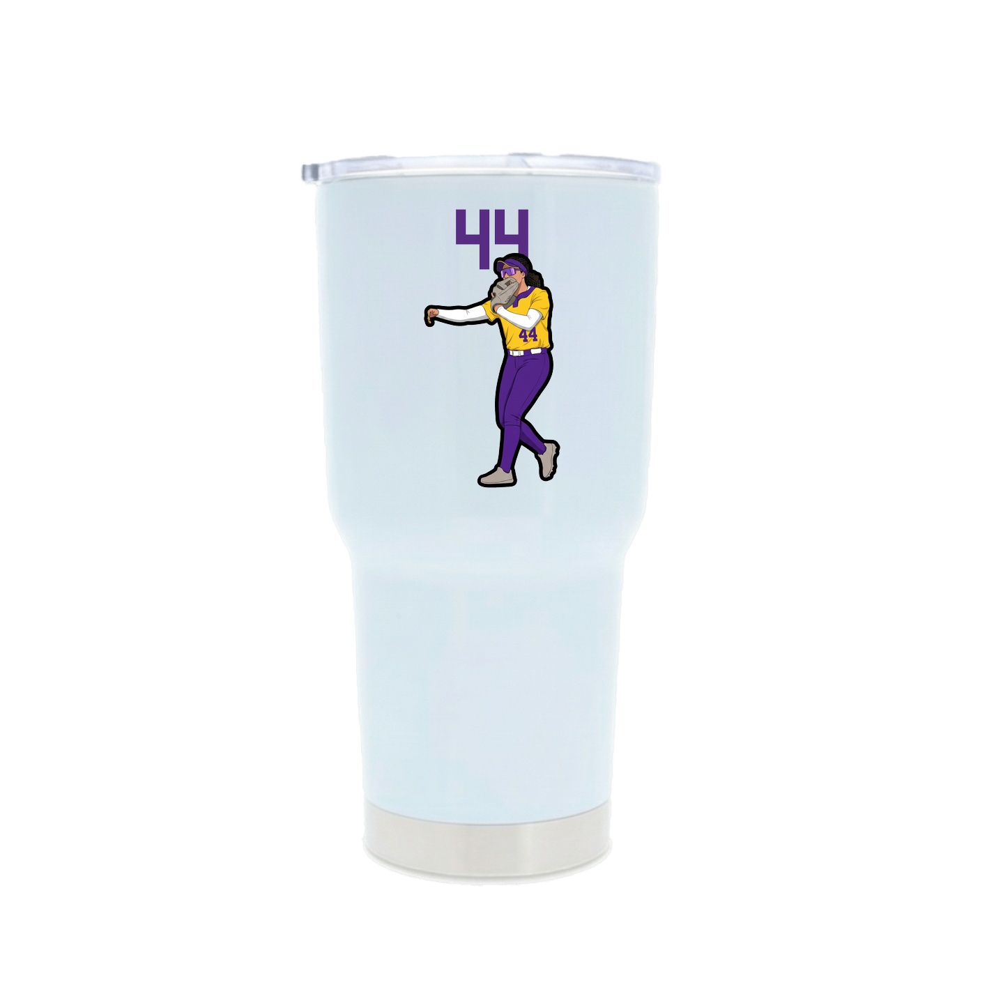 30oz Stainless Steel Tumbler — Number Top in White