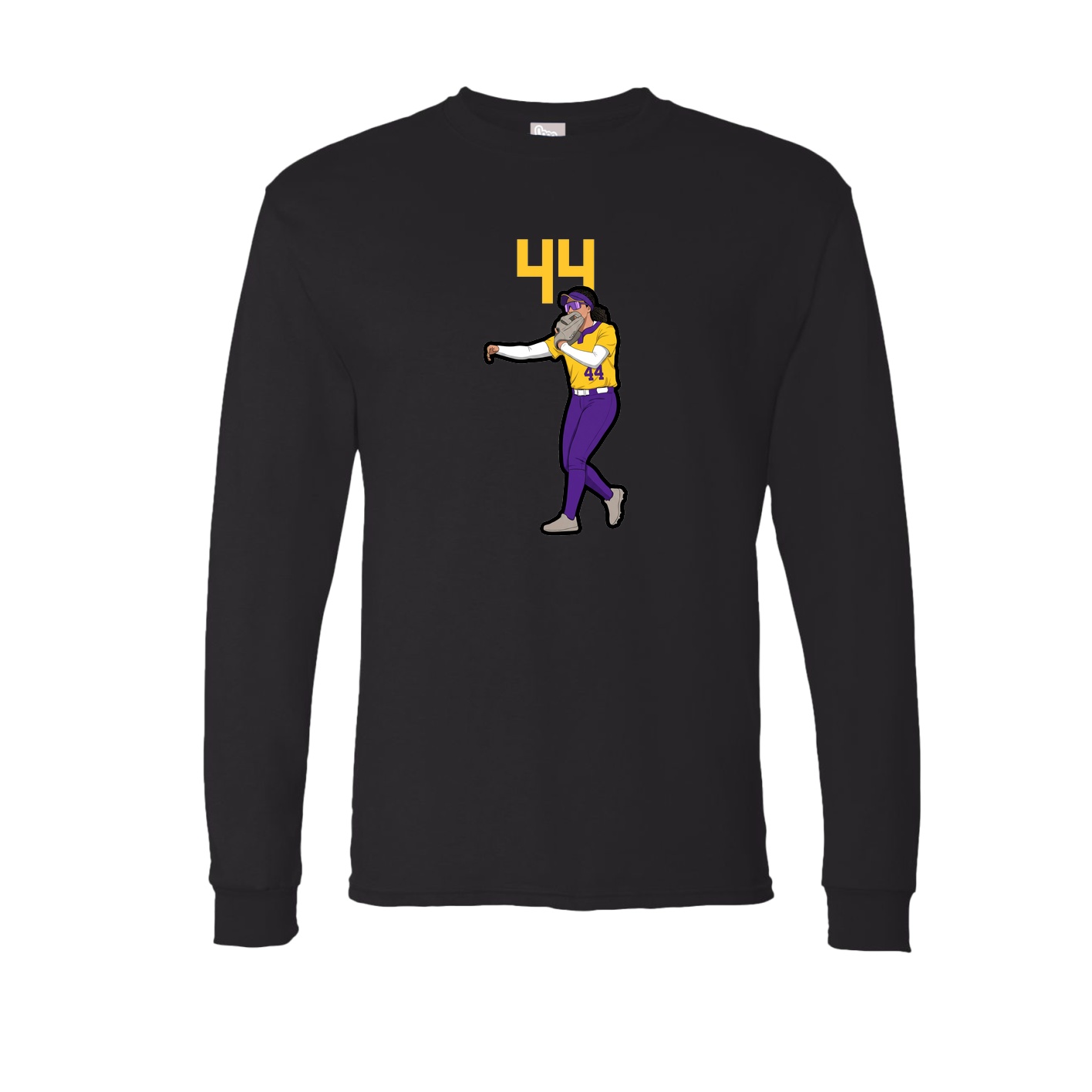 Long Sleeve Tee — Number Top in Black