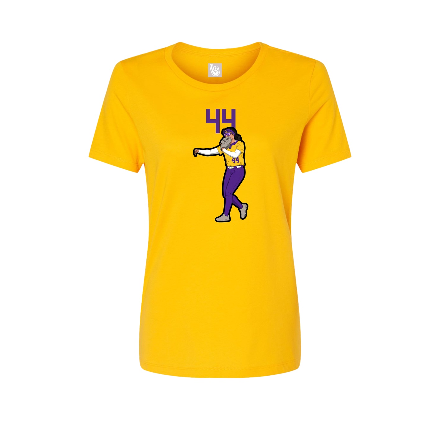 Fitted Women's Tee — Number Top in Gold