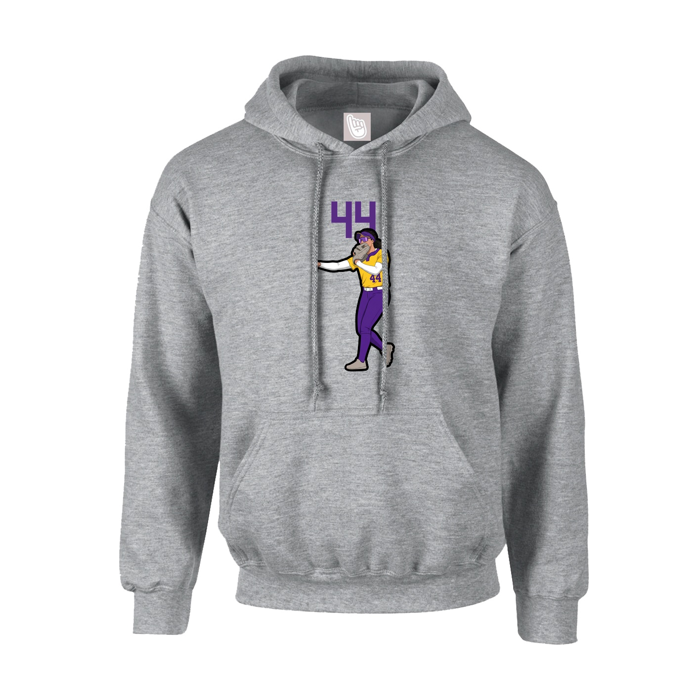 Youth Hoodie — Number Top in Grey