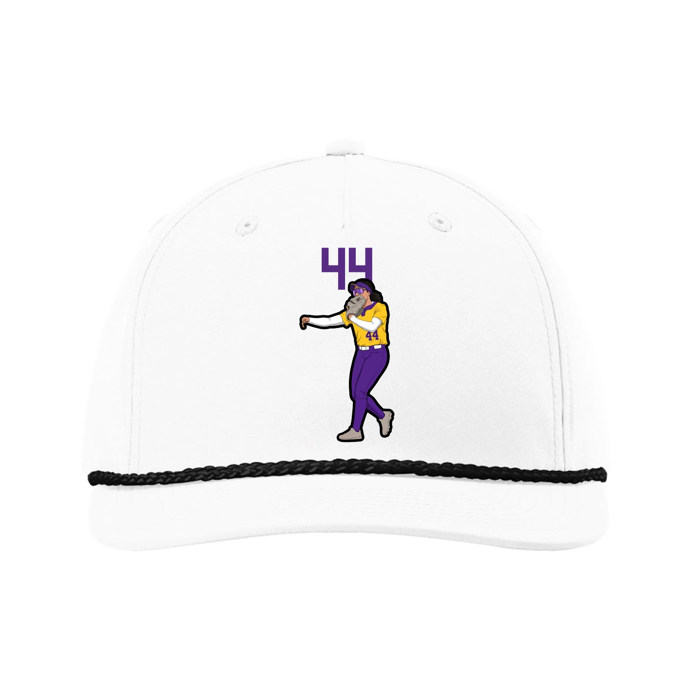 Five-Panel Classic Rope Cap — Number Top in White