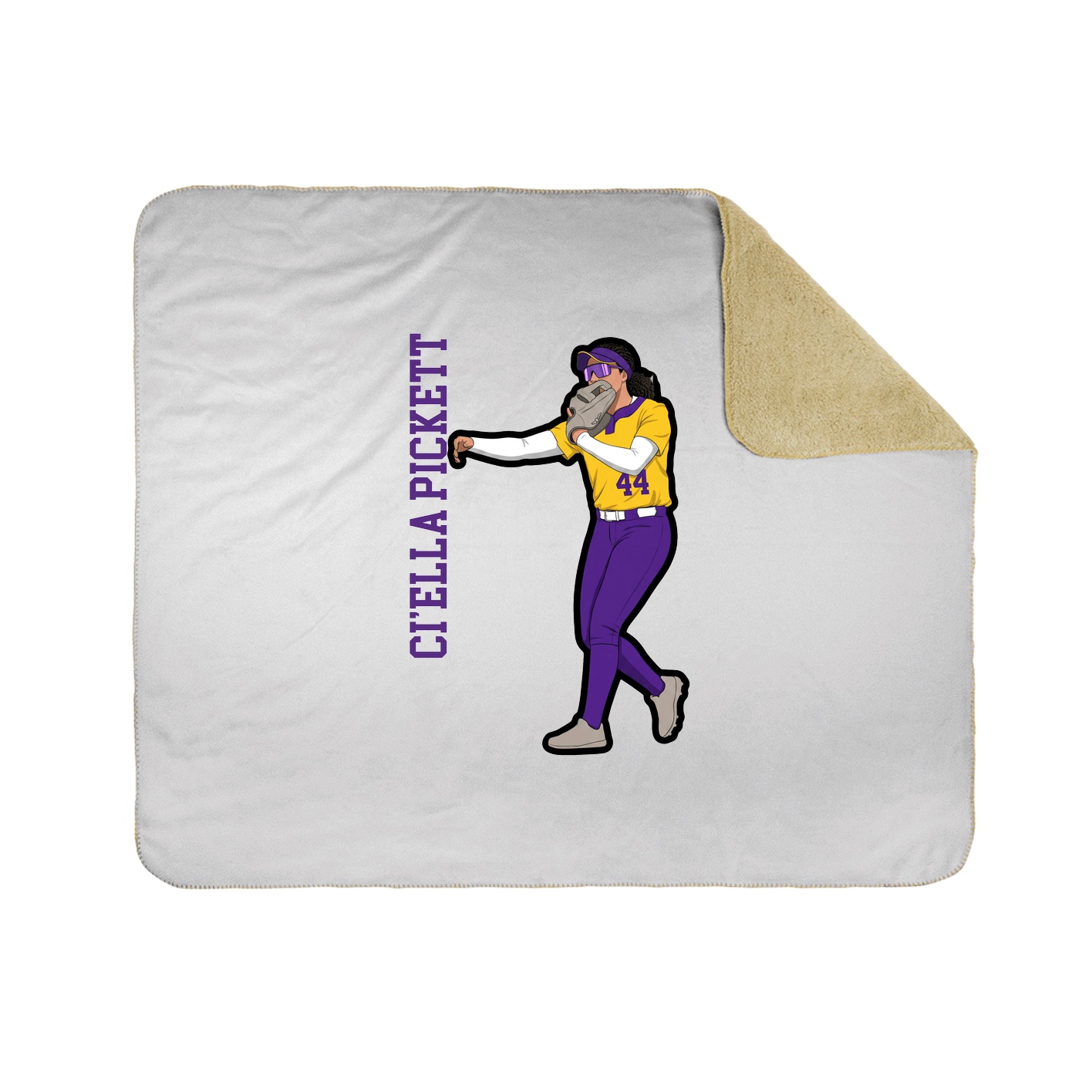 Throw Blanket — Name Vertical in White
