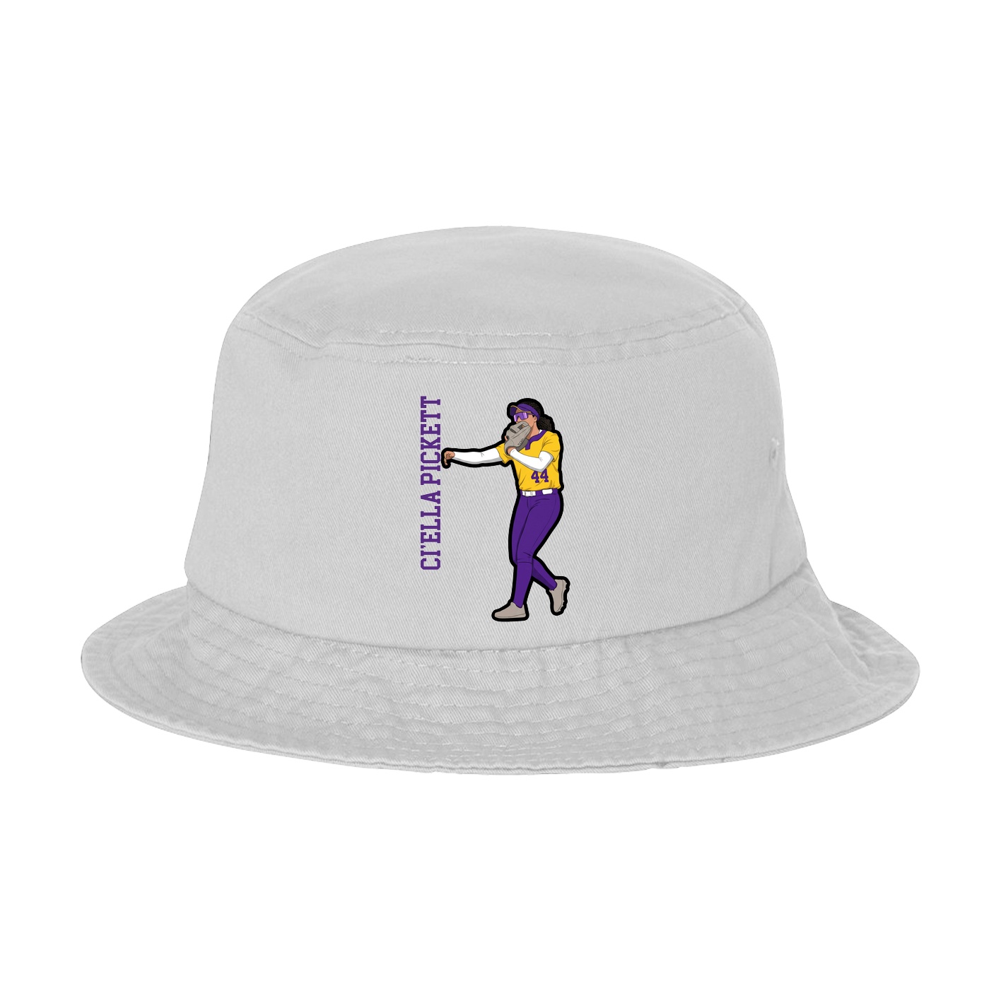 Bucket Cap — Name Vertical in White