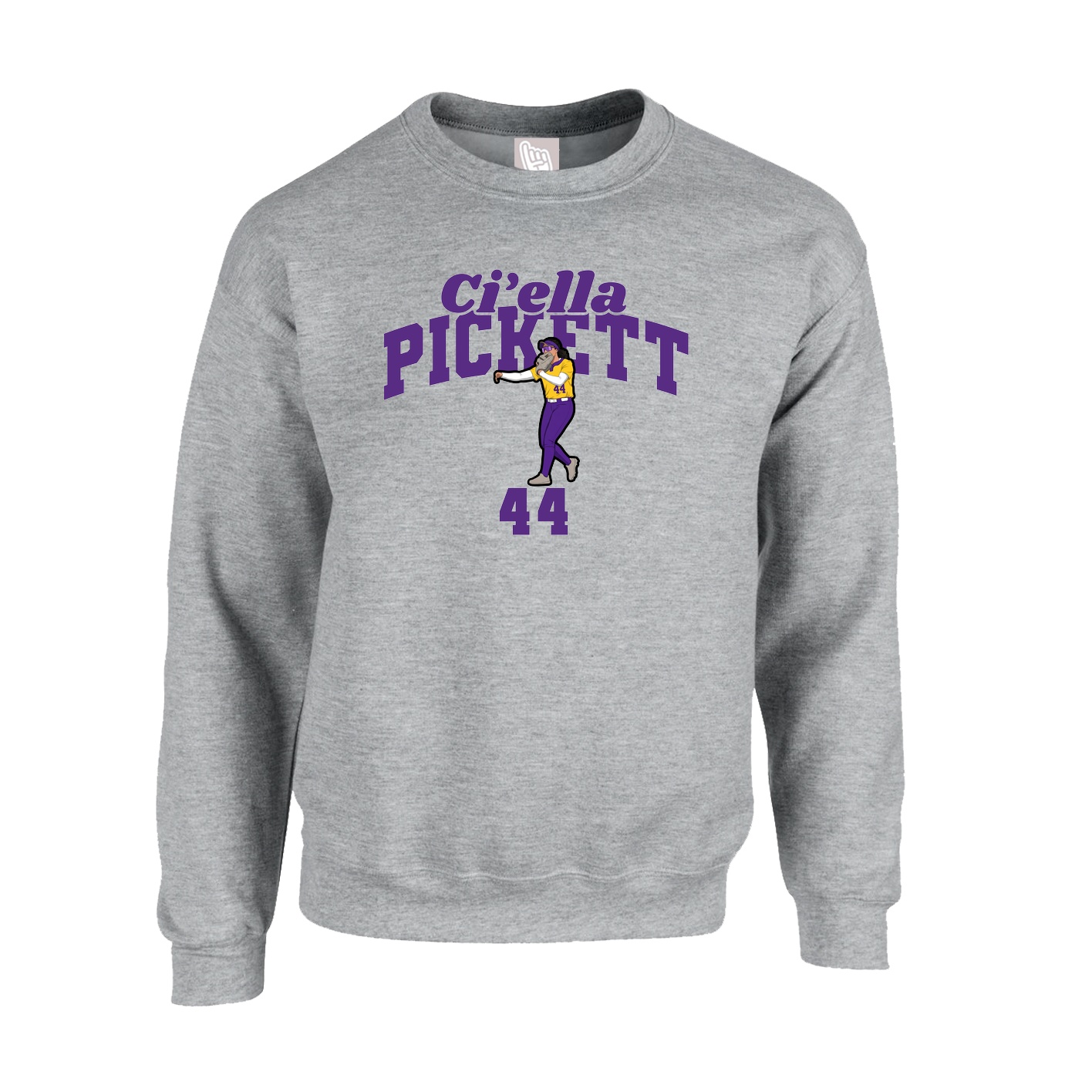 Fleece Crew — Signature Arch in Grey