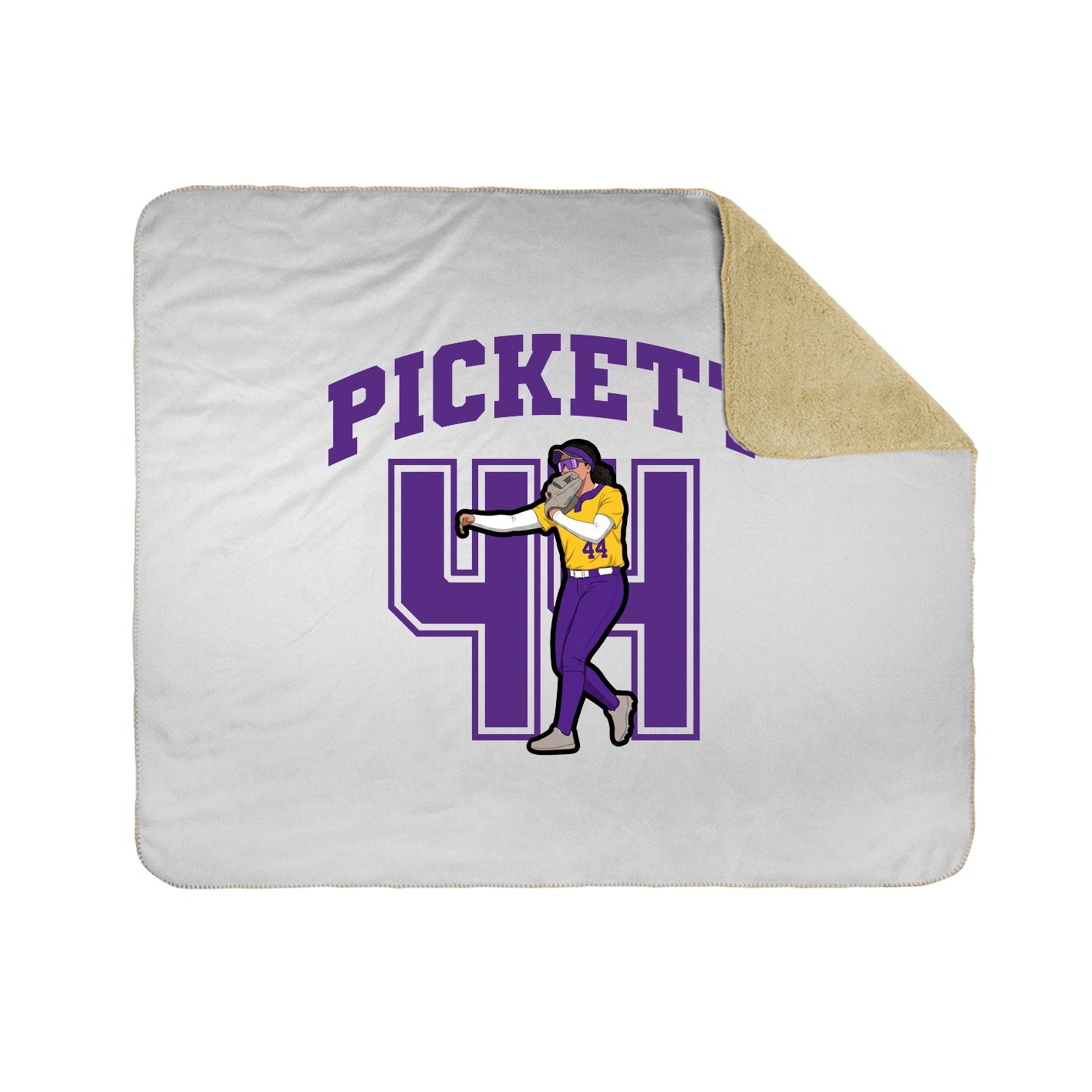 Throw Blanket — Number in White