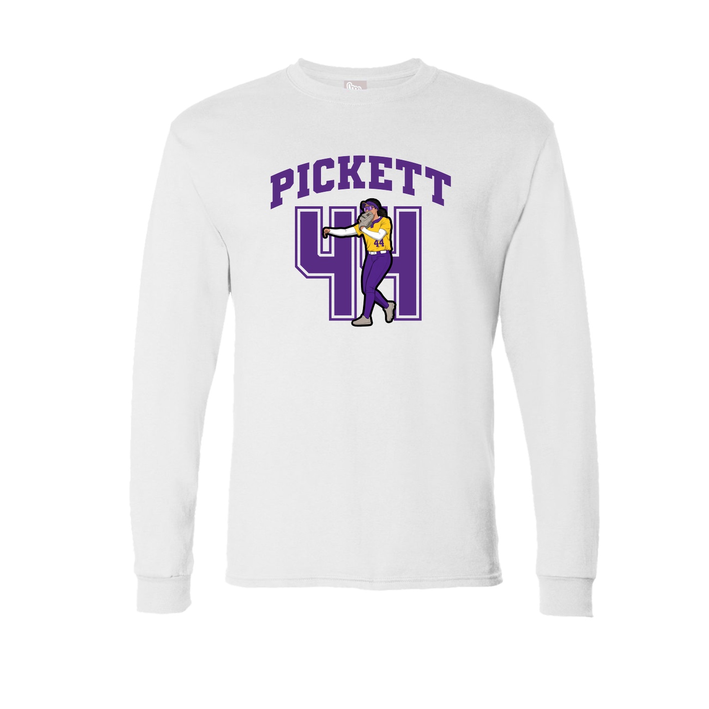 Long Sleeve Tee — Number in White