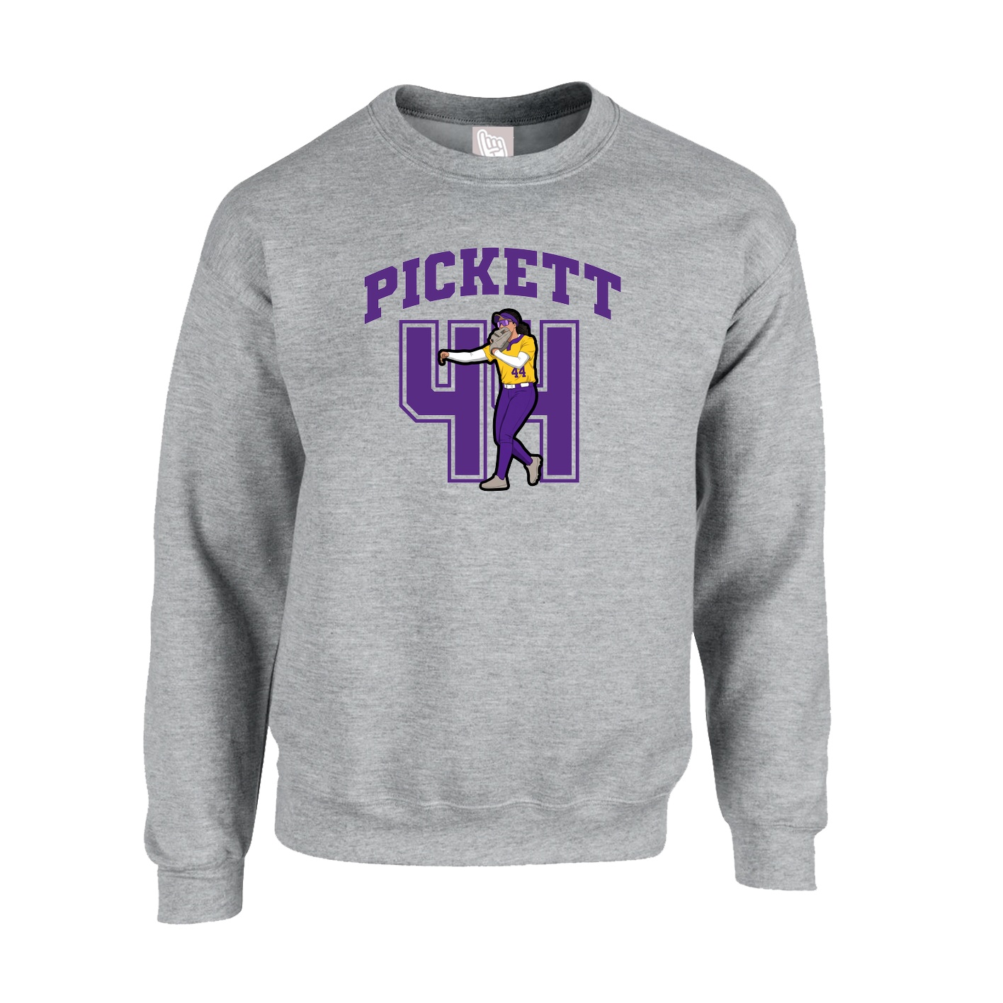 Fleece Crew — Number in Grey