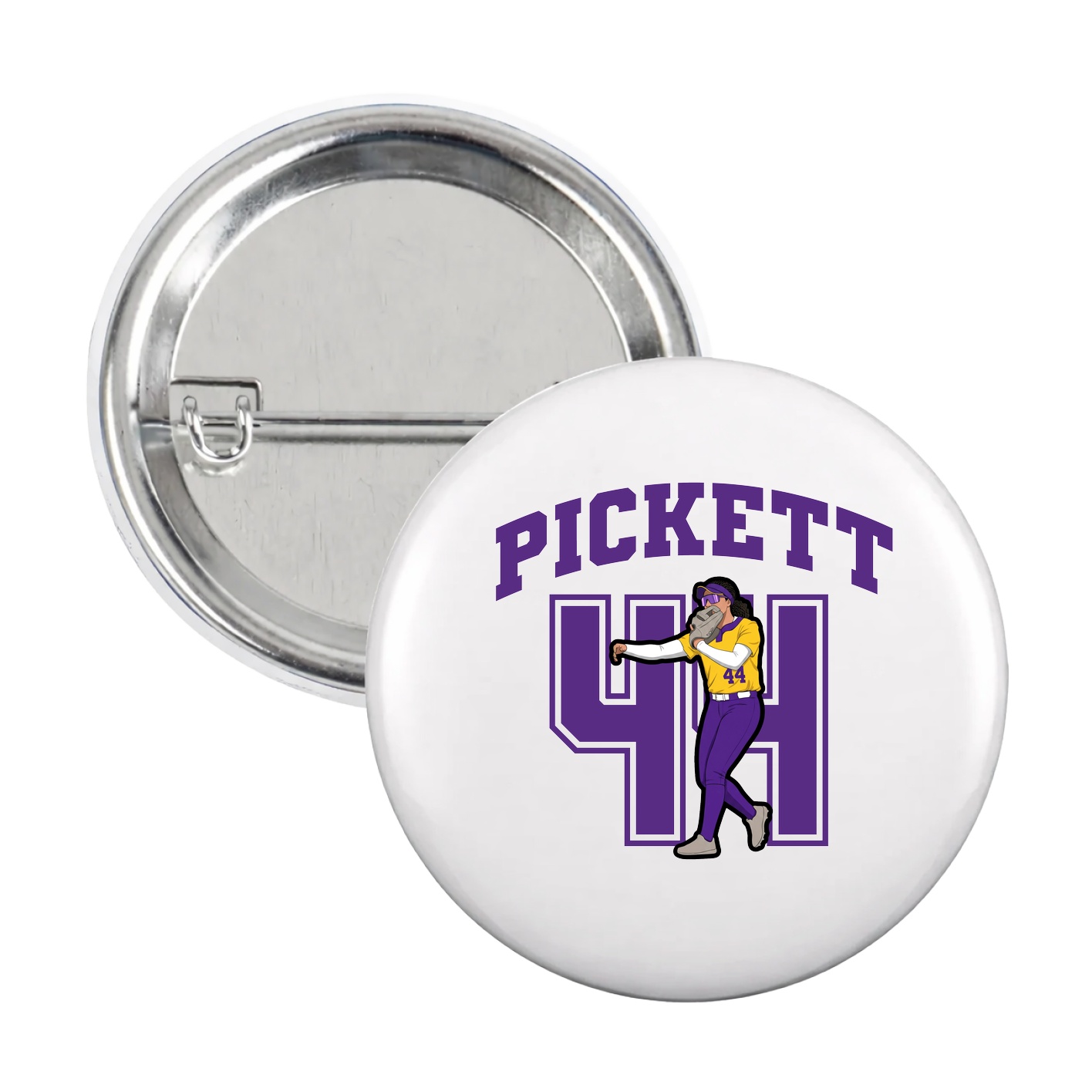 Game Day Button — Number in White