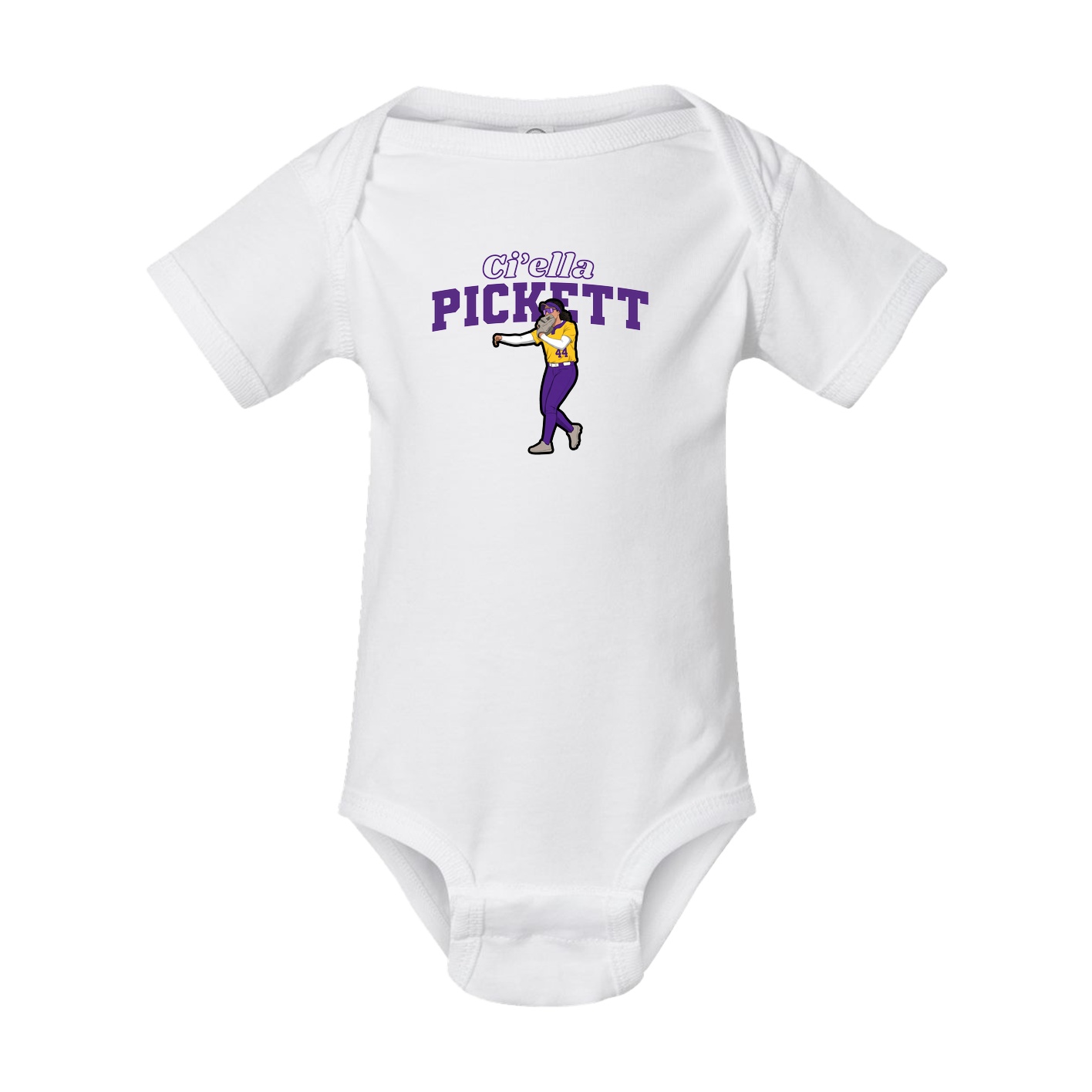 Baby Onesie — Name Arch in White