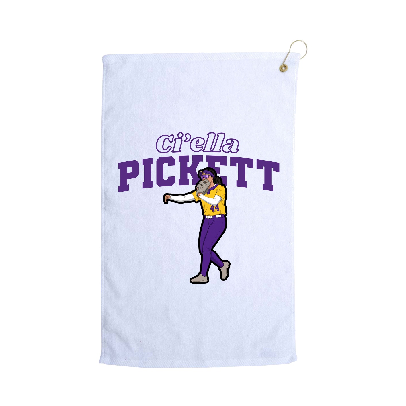 Golf Towel — Name Arch in White
