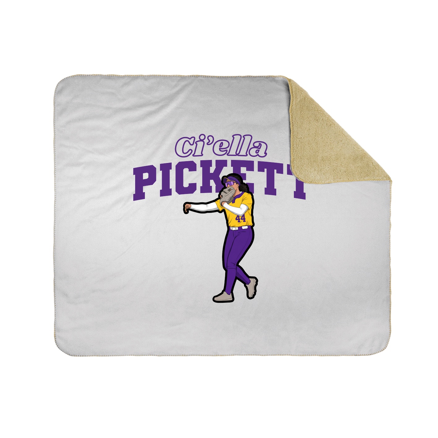 Throw Blanket — Name Arch in White