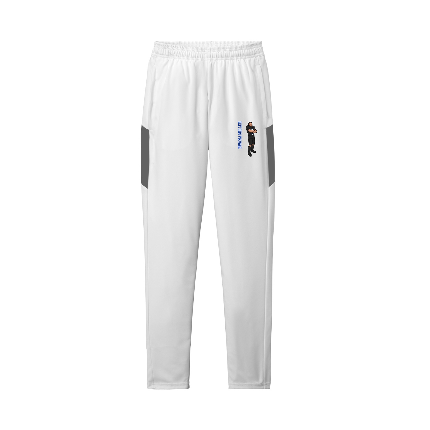 Team Travel Pant — Name Vertical in White/Grey