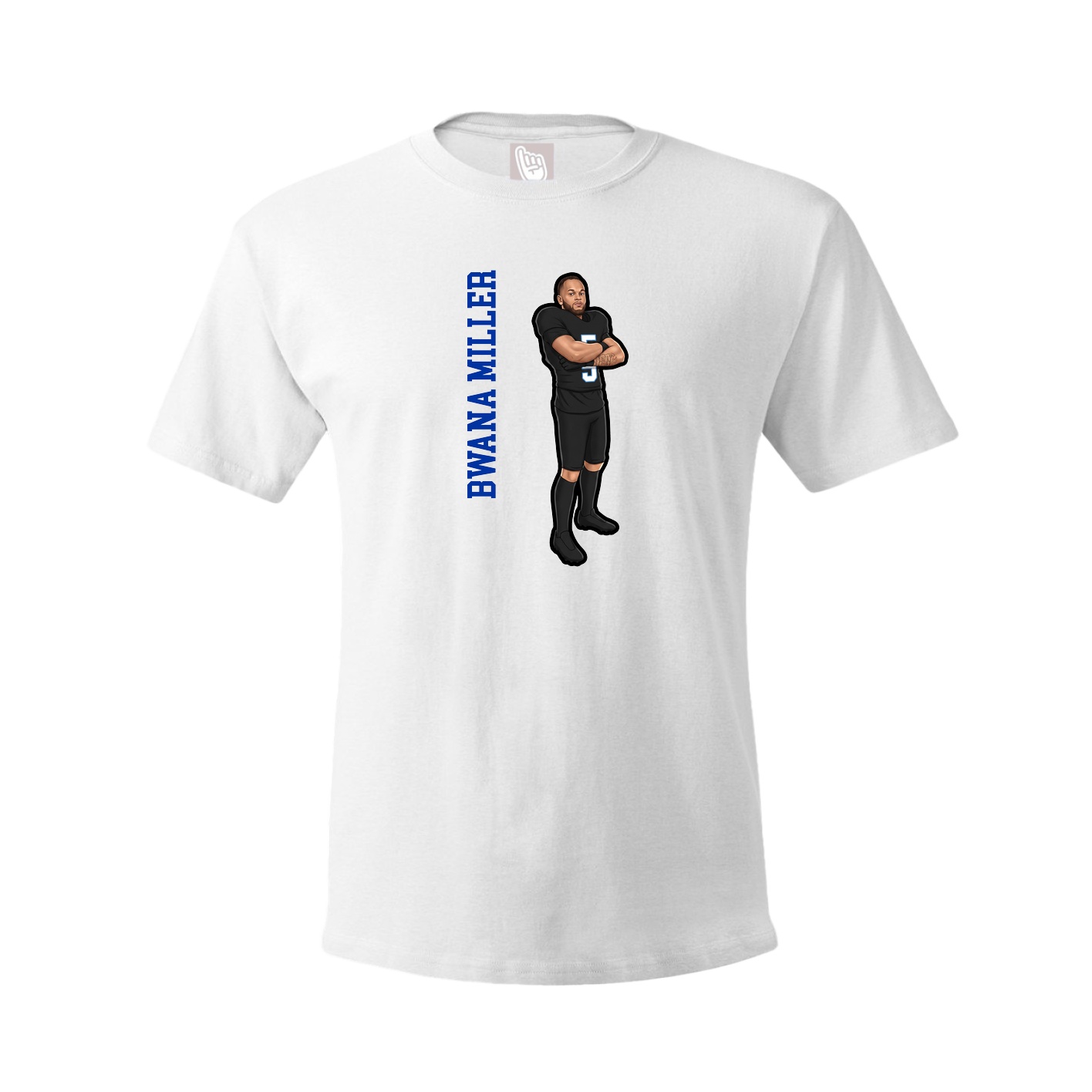 Youth Tee — Name Vertical in White