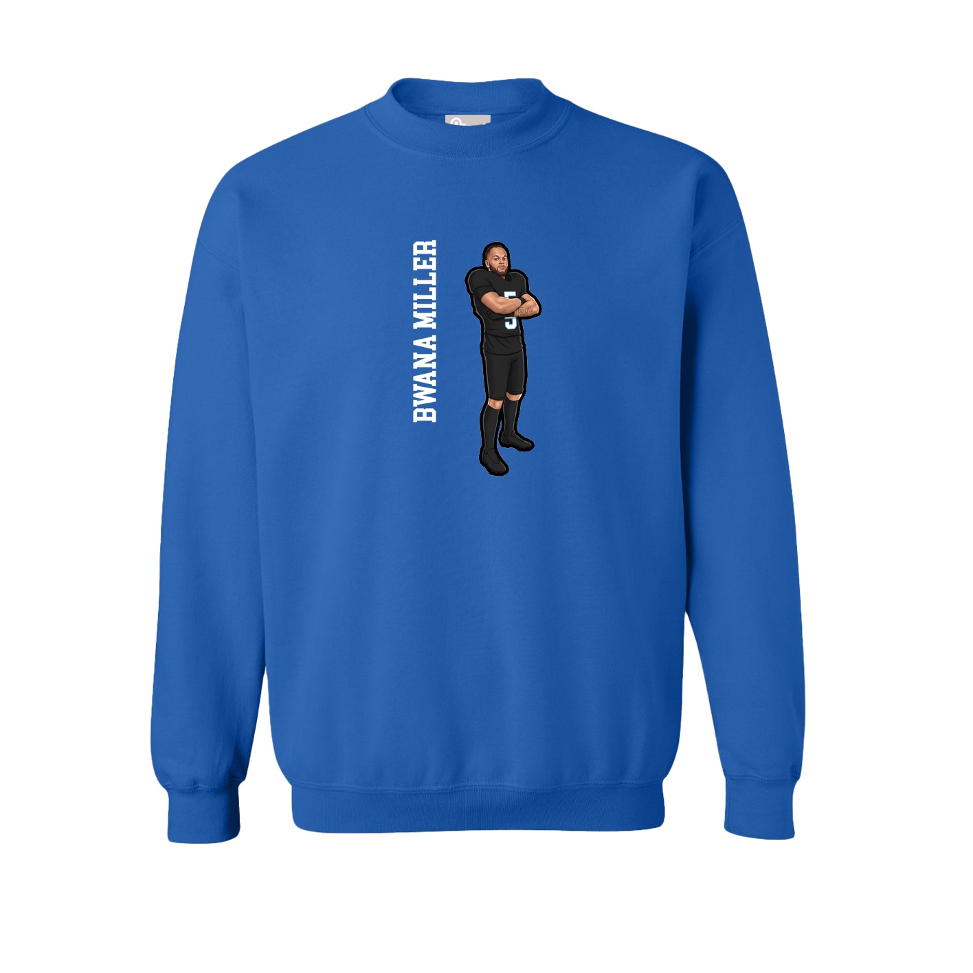 Fleece Crew — Name Vertical in Royal