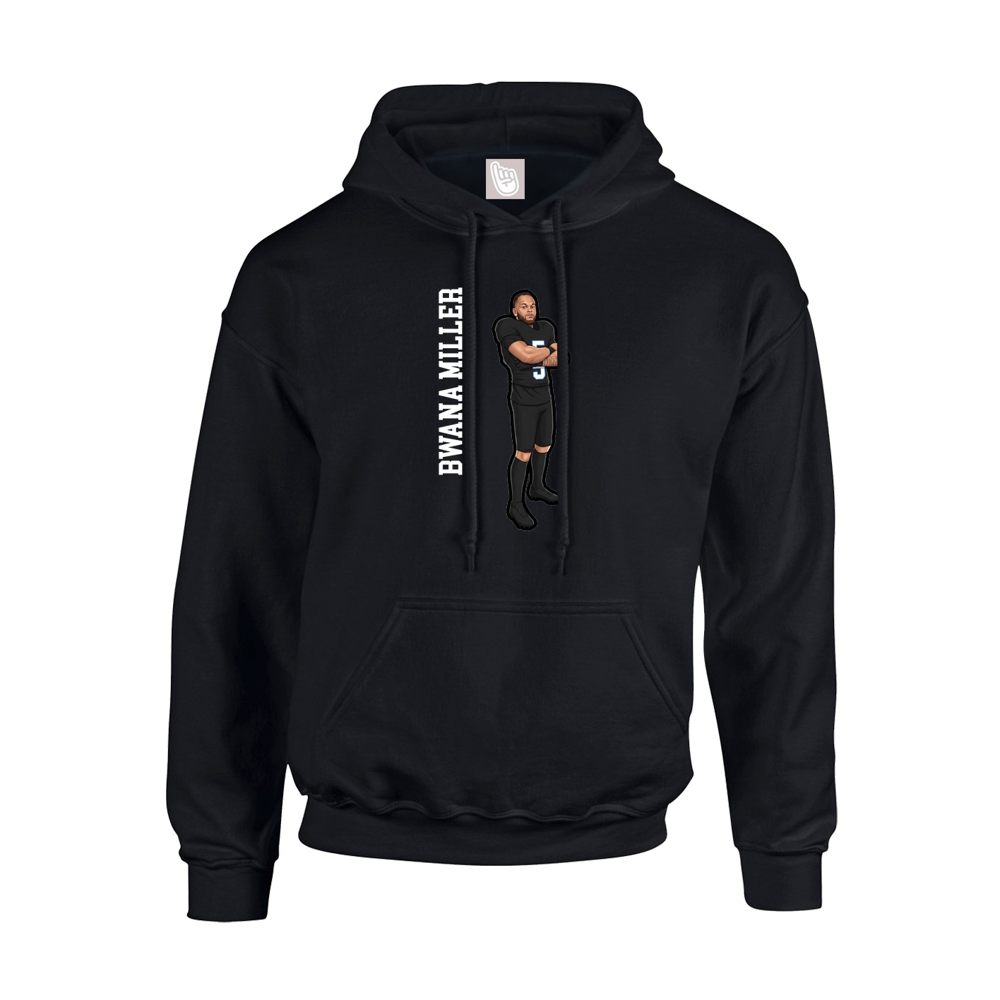 Youth Hoodie — Name Vertical in Black