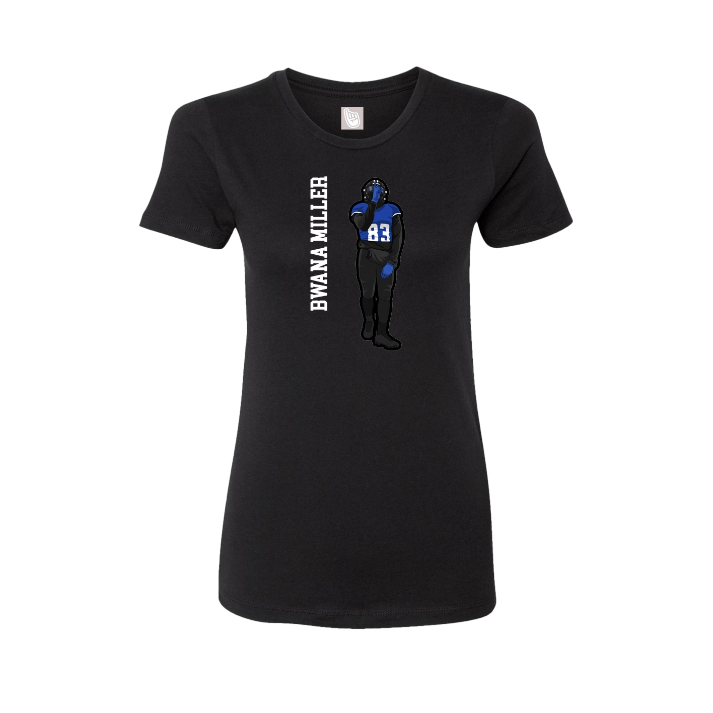 Womens Tee — Name Vertical in Black