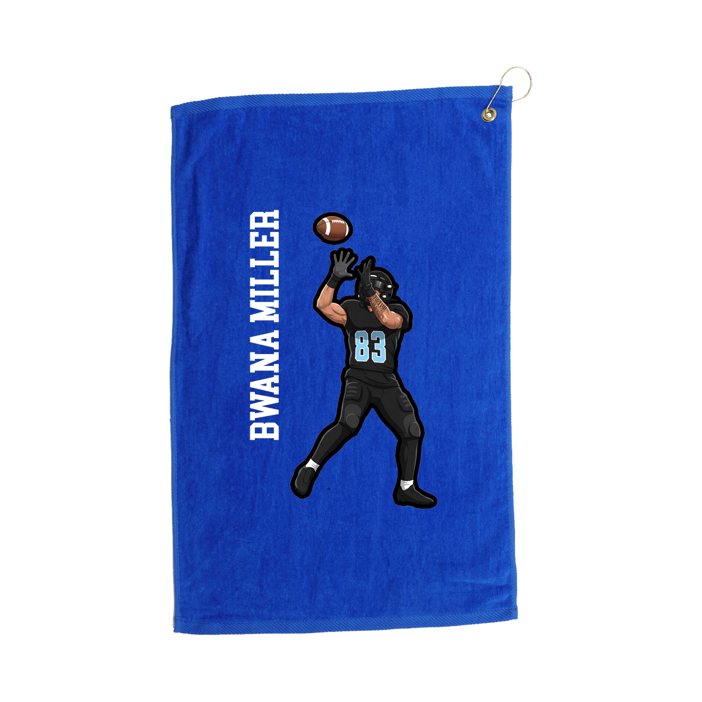 Golf Towel — Name Vertical in Royal