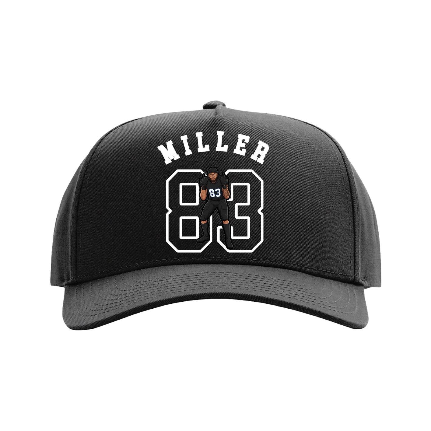 Full Fabric Five-Panel Champ Cap — Shirsey Arch in Black