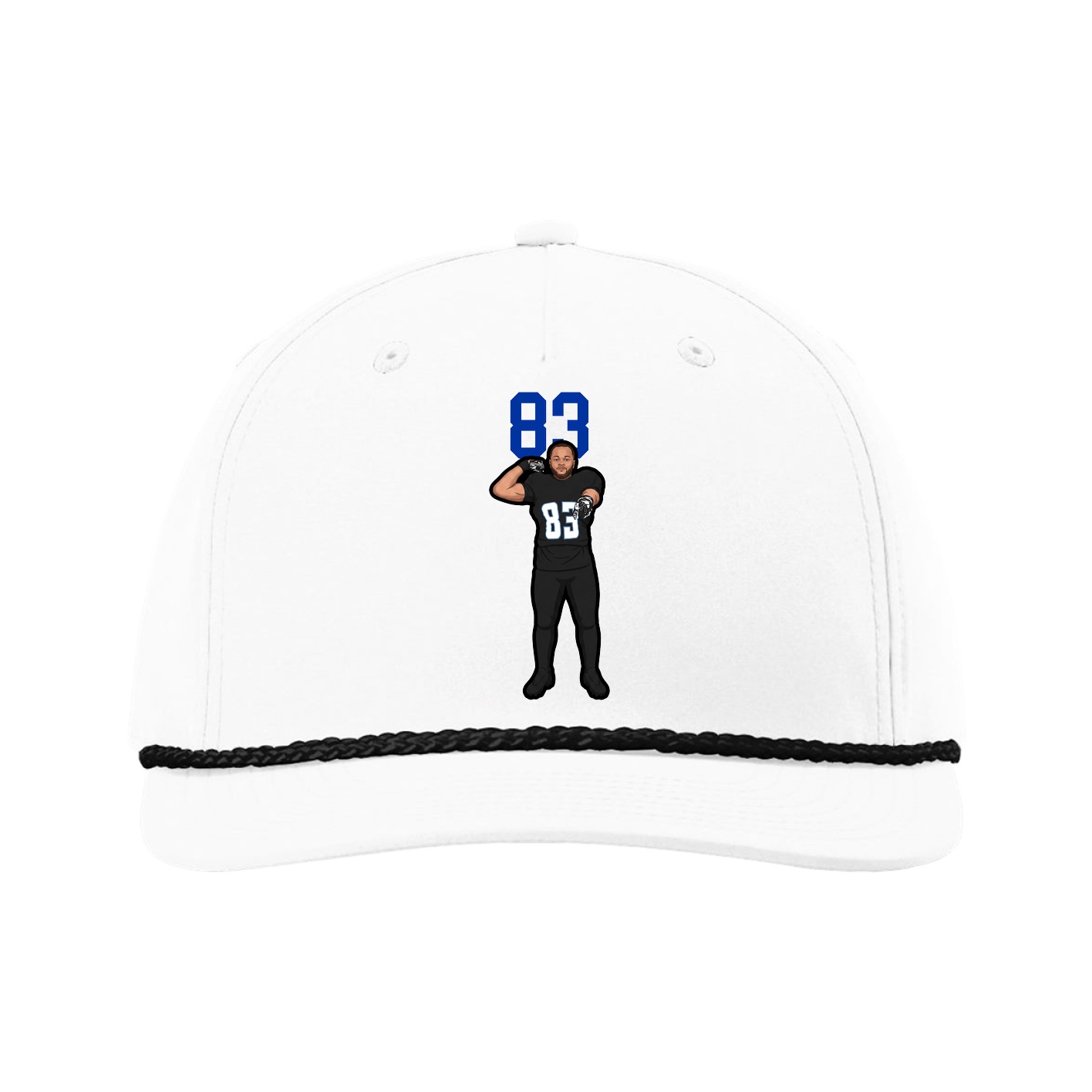 Five-Panel Classic Rope Cap — Number Top in White