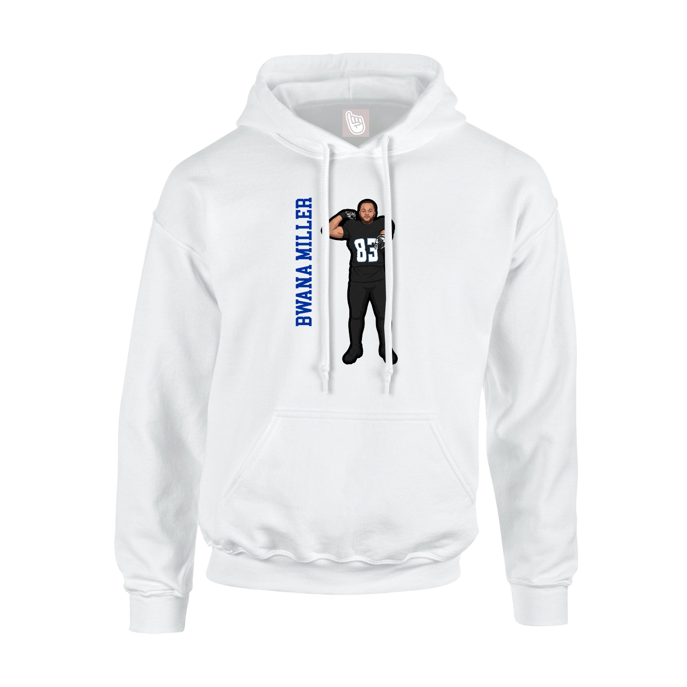 Youth Hoodie — Name Vertical in White