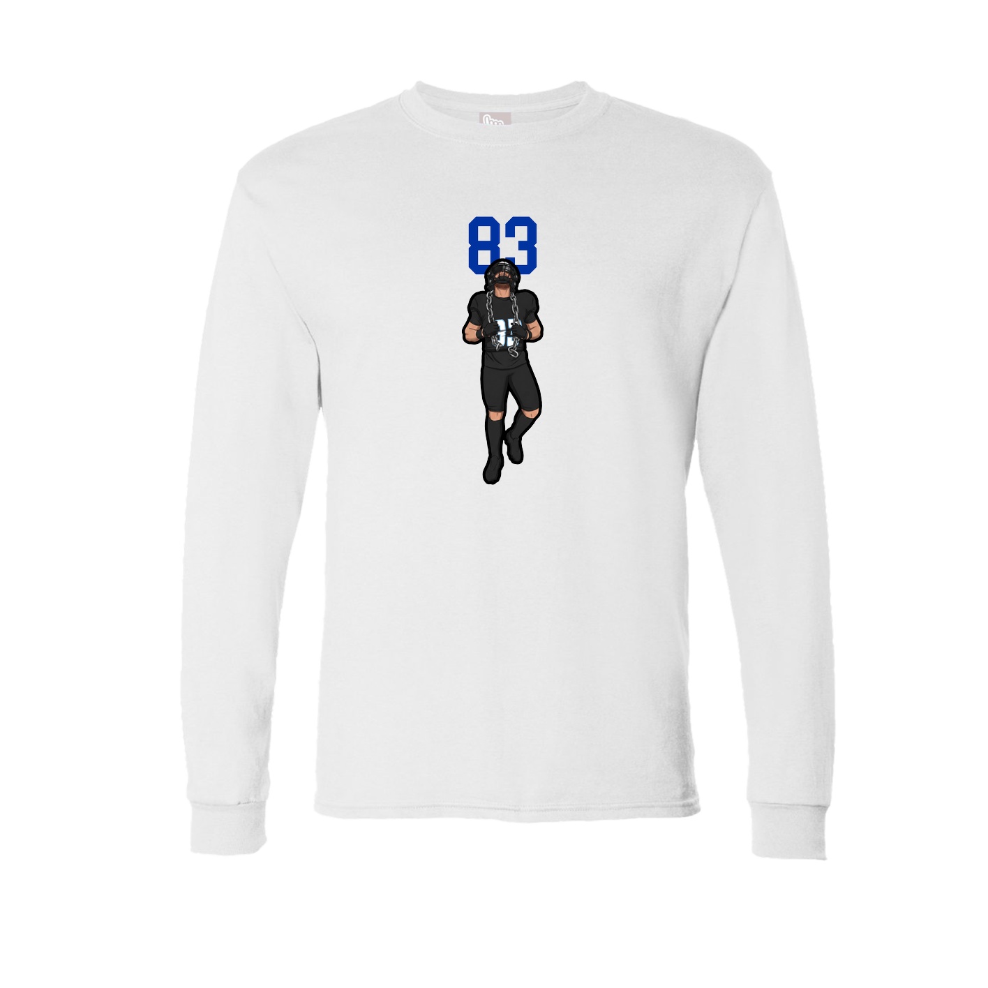 Long Sleeve Tee — Number Top in White