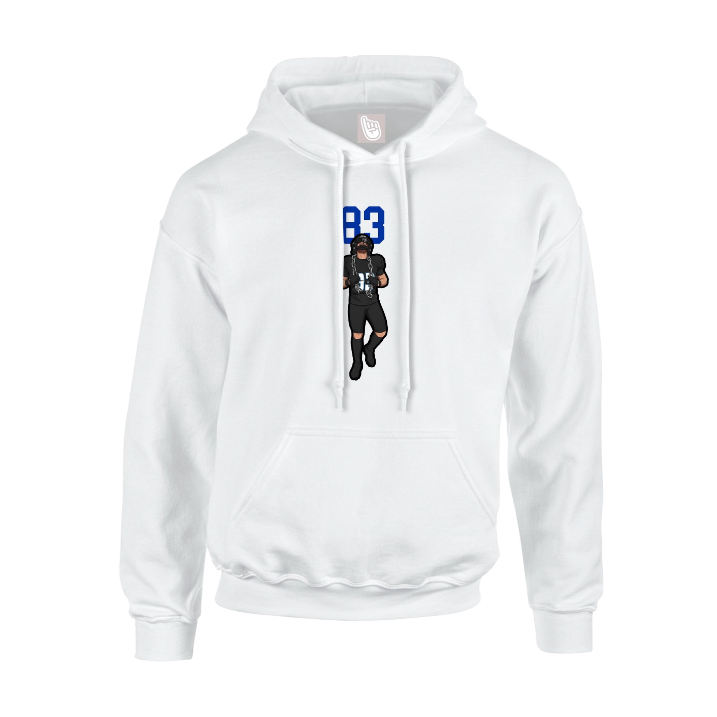 Youth Hoodie — Number Top in White