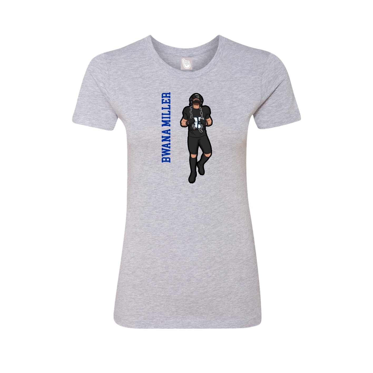 Womens Tee — Name Vertical in Grey