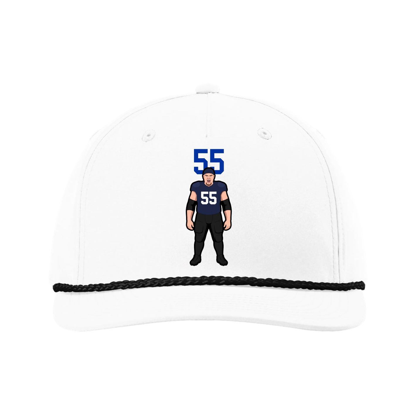 Five-Panel Classic Rope Cap — Number Top in White