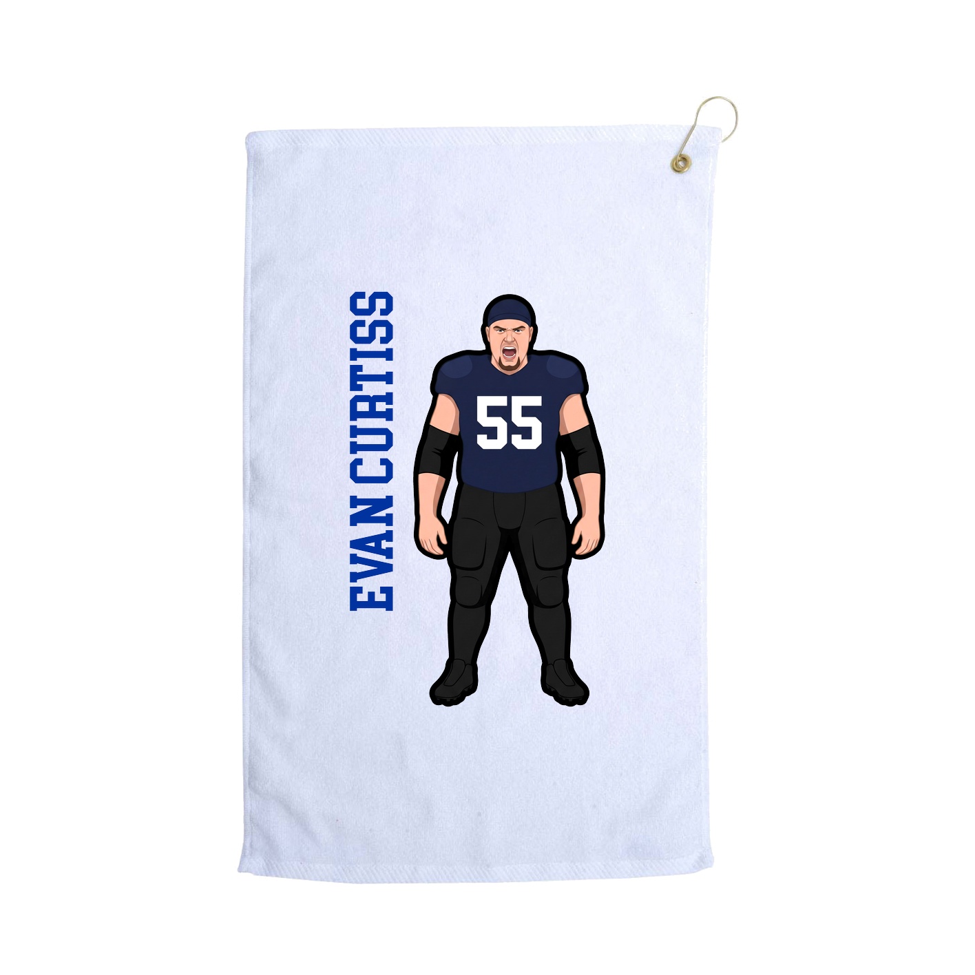 Golf Towel — Name Vertical in White