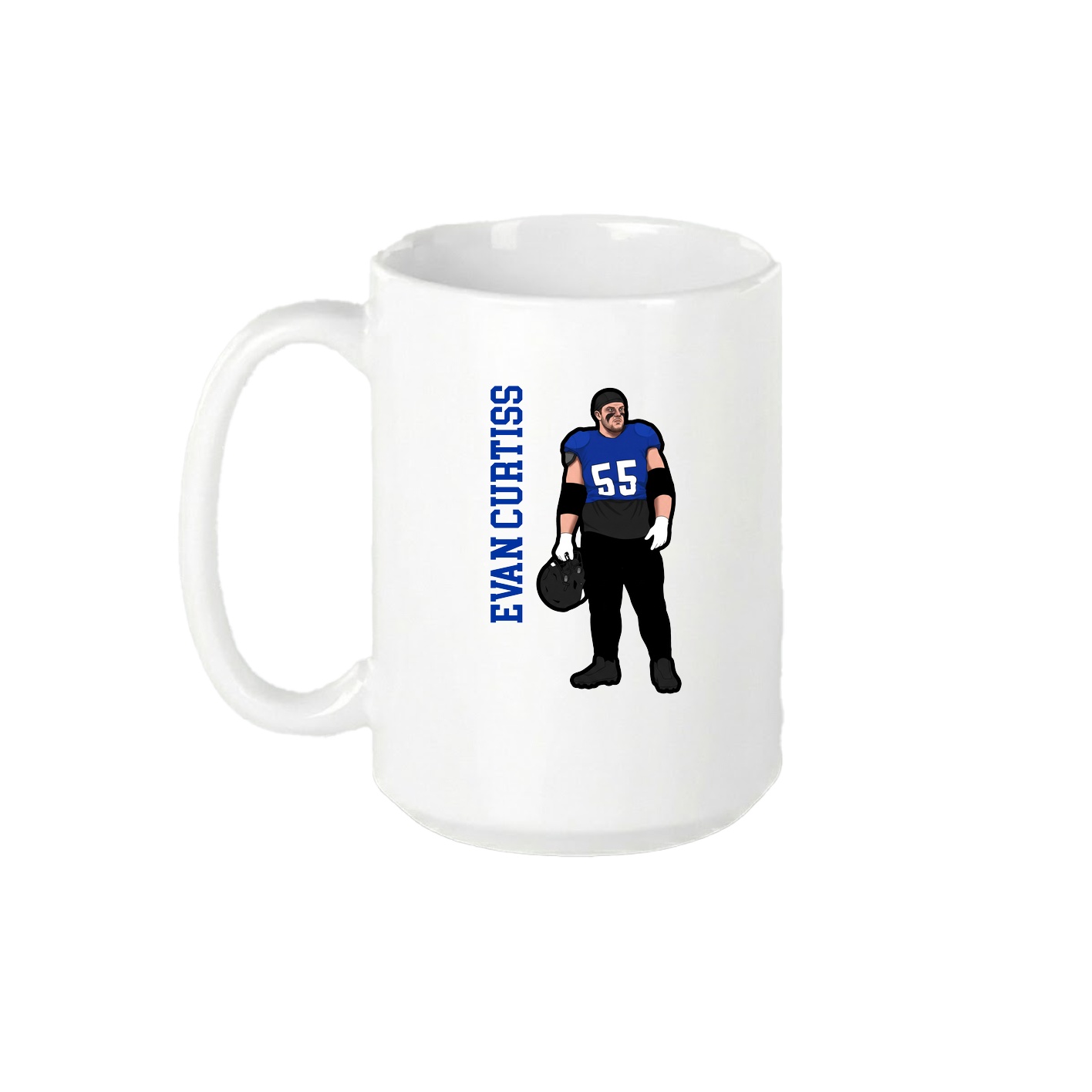 15oz Coffee Mug — Name Vertical in White