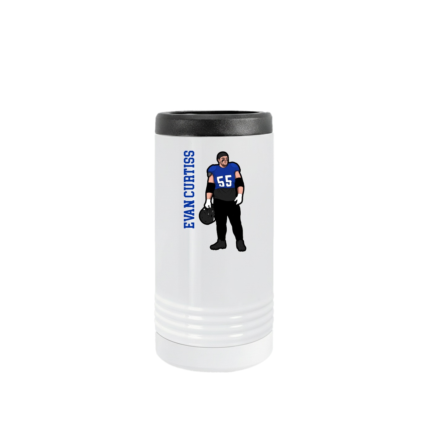 Slim Beverage Holder — Name Vertical in White