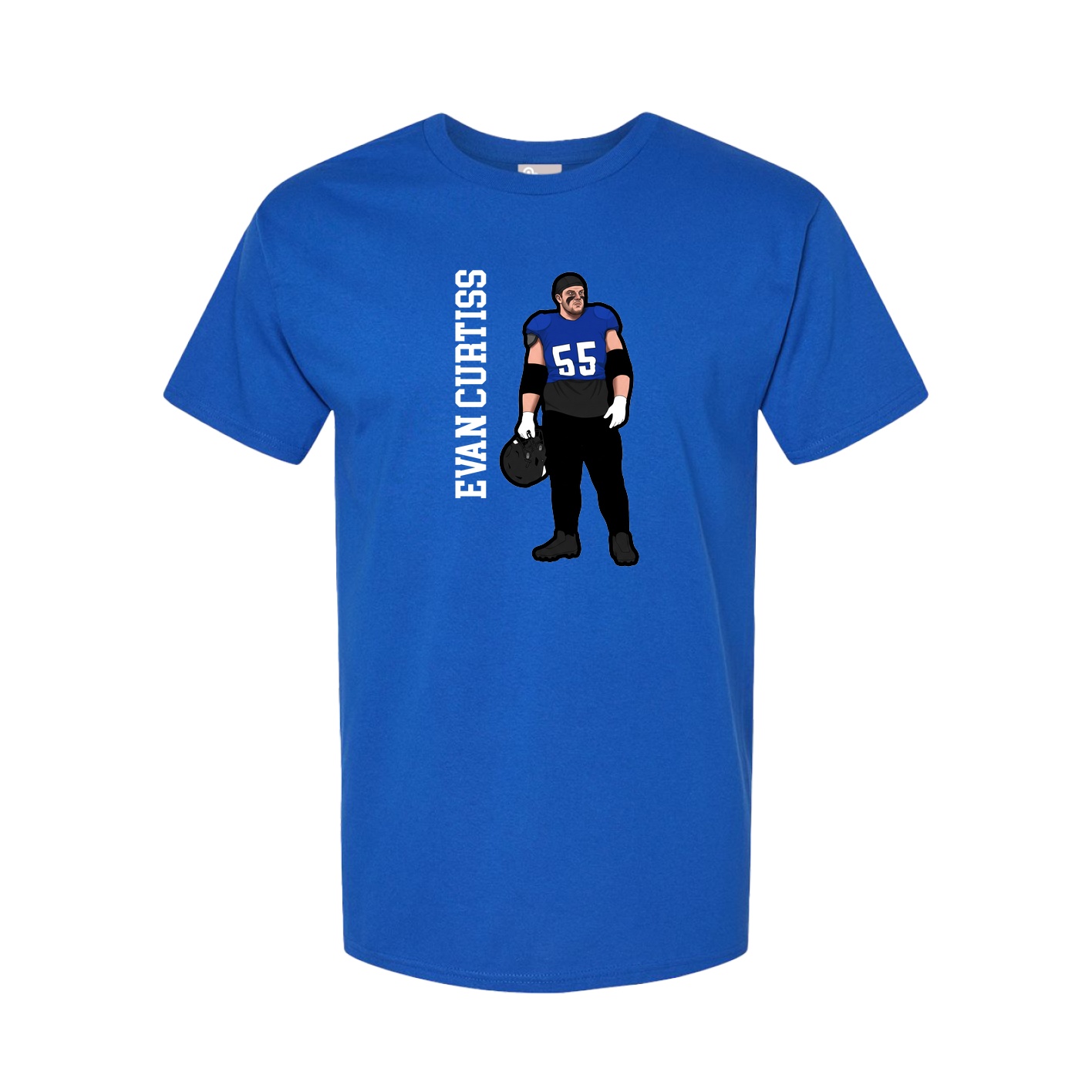 Youth Tee — Name Vertical in Royal
