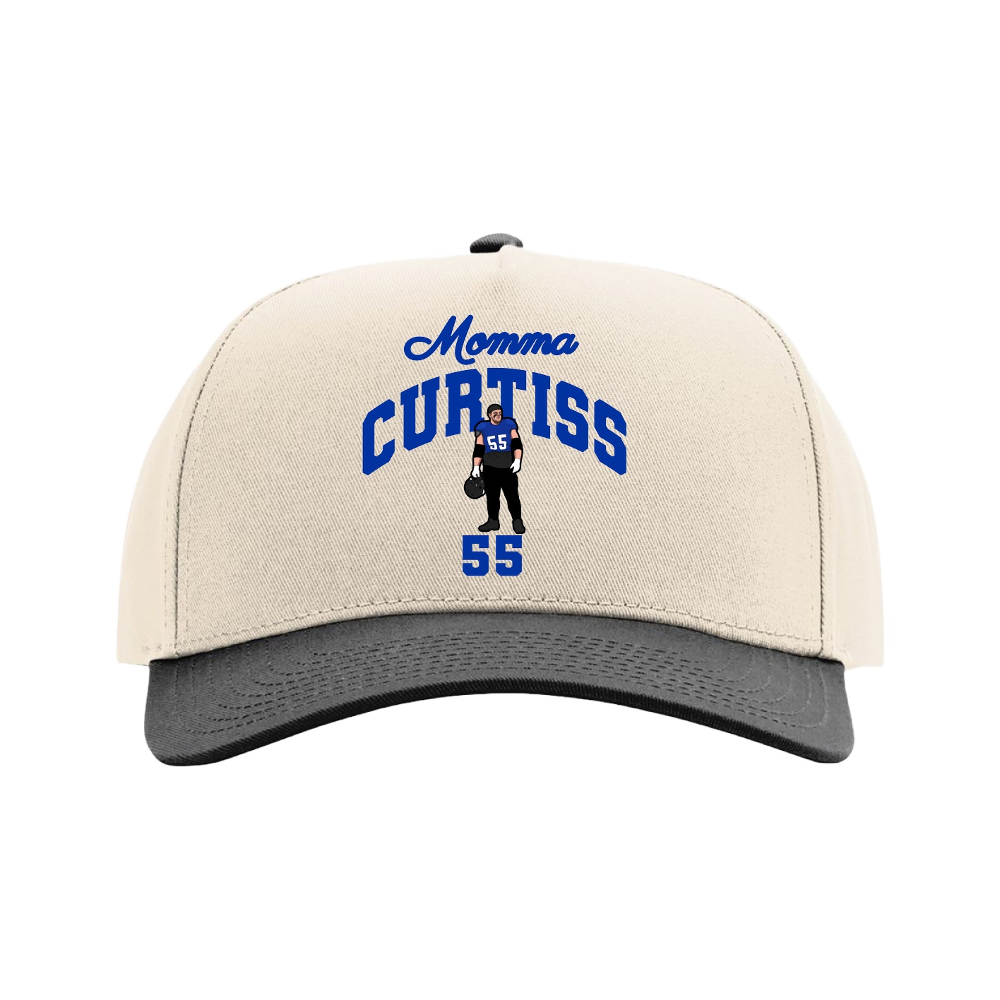 Full Fabric Five-Panel Champ Cap — Mothers Day Arch in Cream/Black