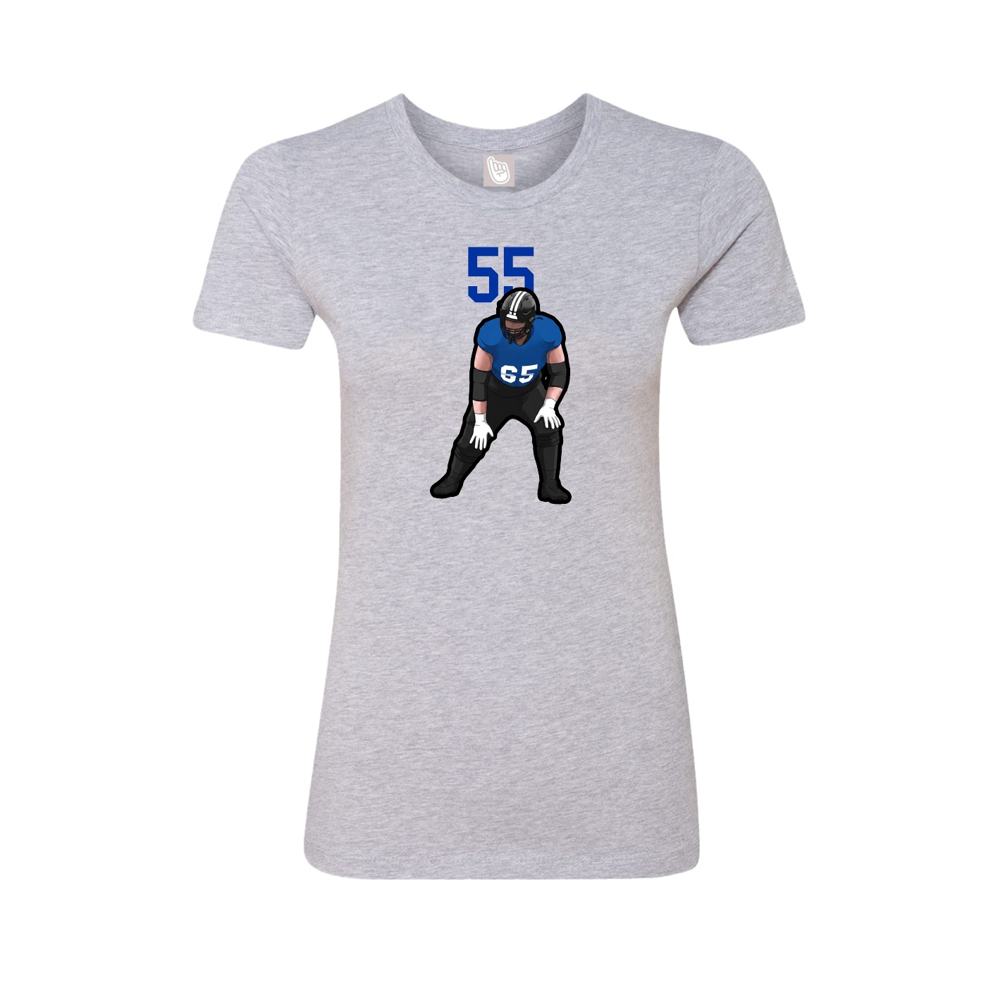Fitted Women's Tee — Number Top in Grey