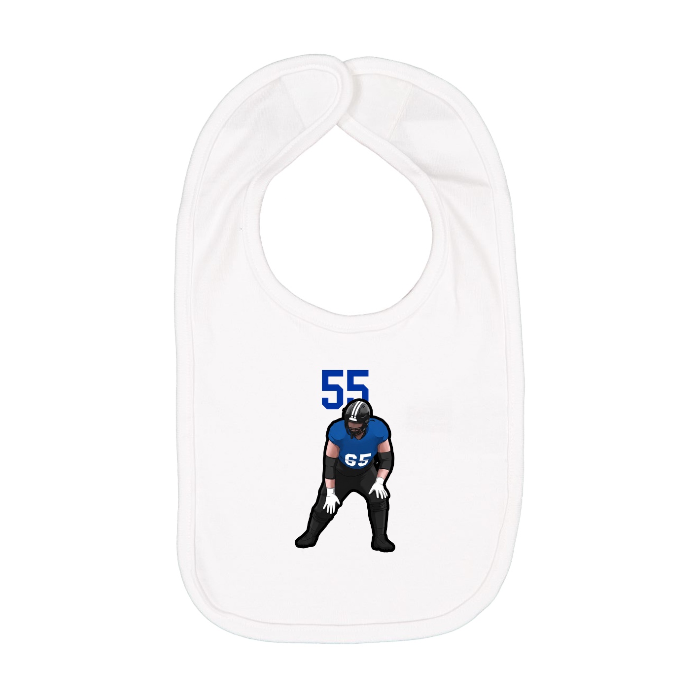 Infant Bib — Number Top in White