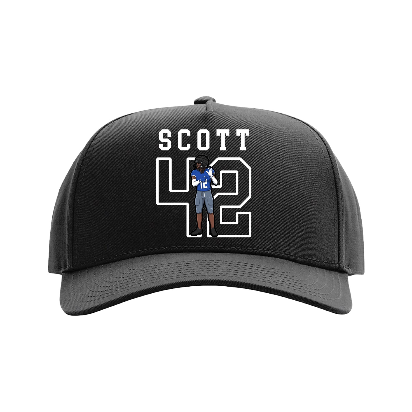 Full Fabric Five-Panel Champ Cap — Shirsey in Black