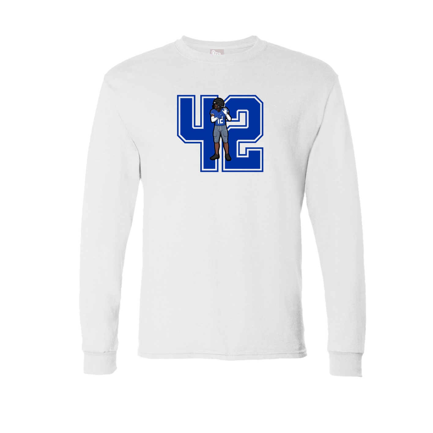 Long Sleeve Tee — Number in White