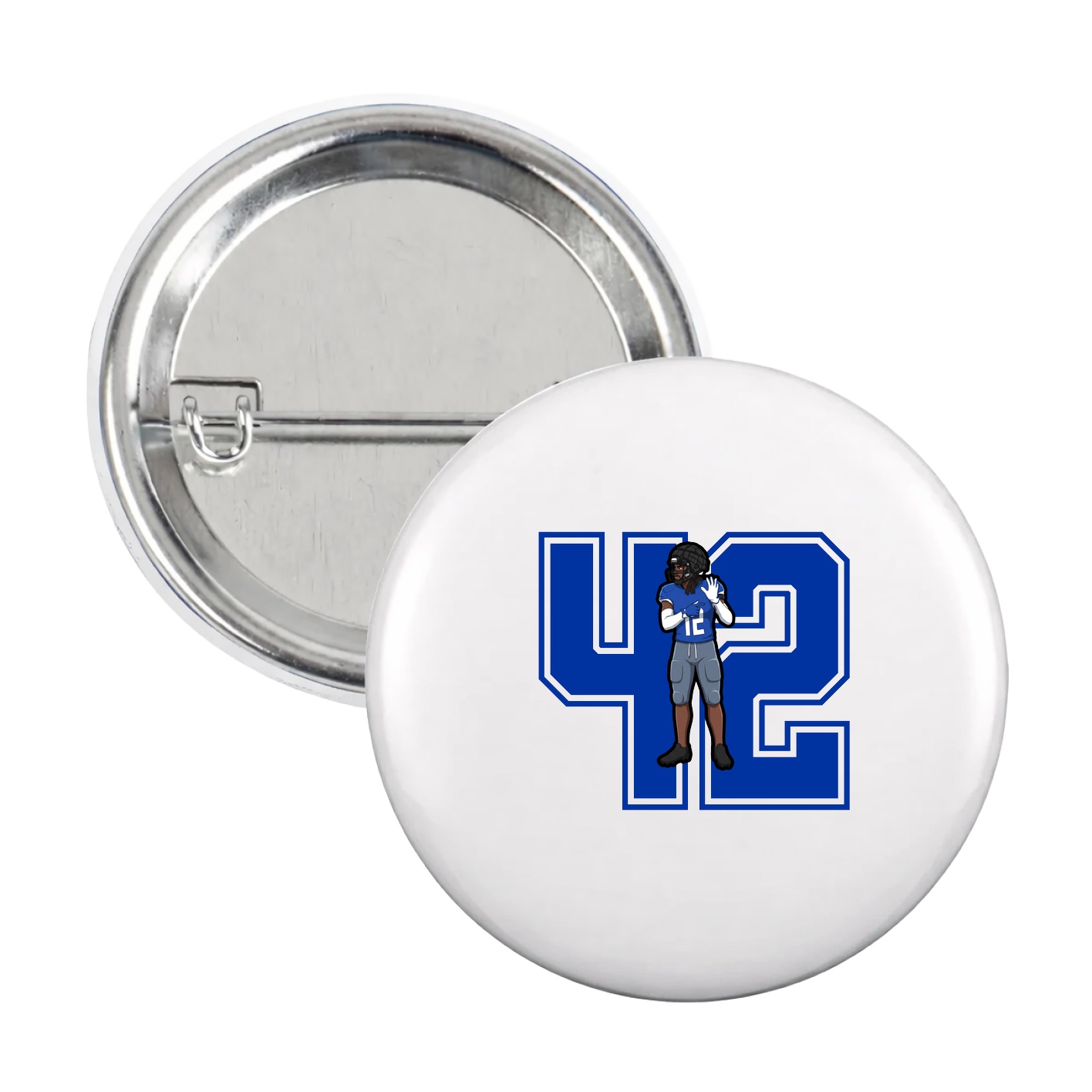 Game Day Button — Number in White