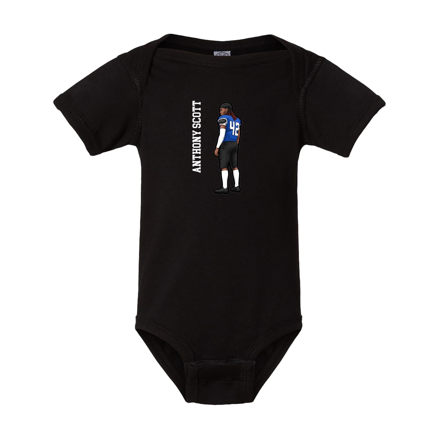 Baby Onesie — Name Vertical in Black