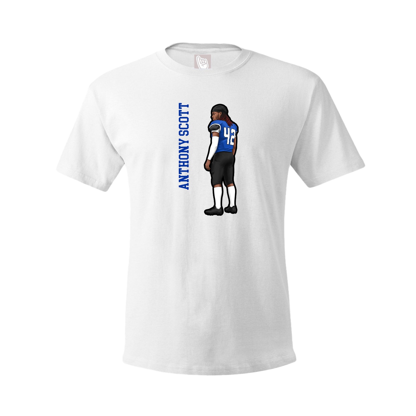 Tee — Name Vertical in White