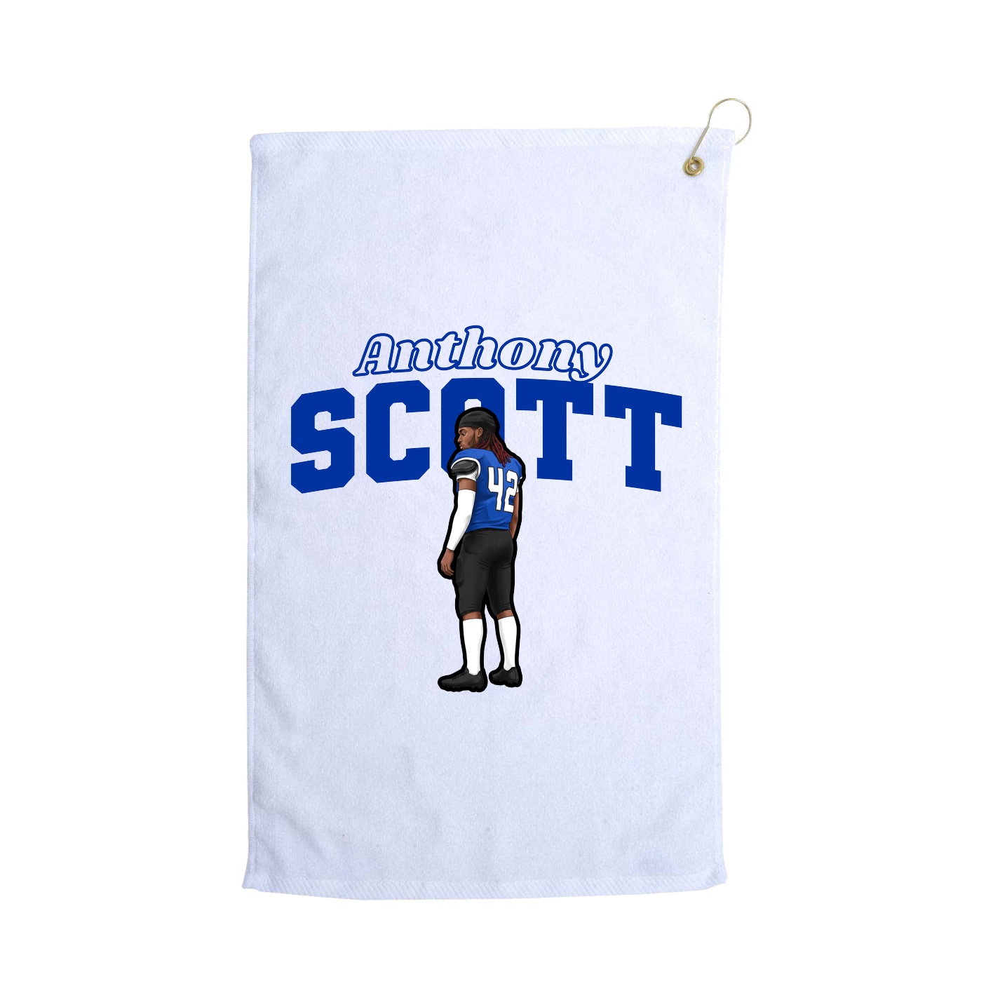 Golf Towel — Name Arch in White