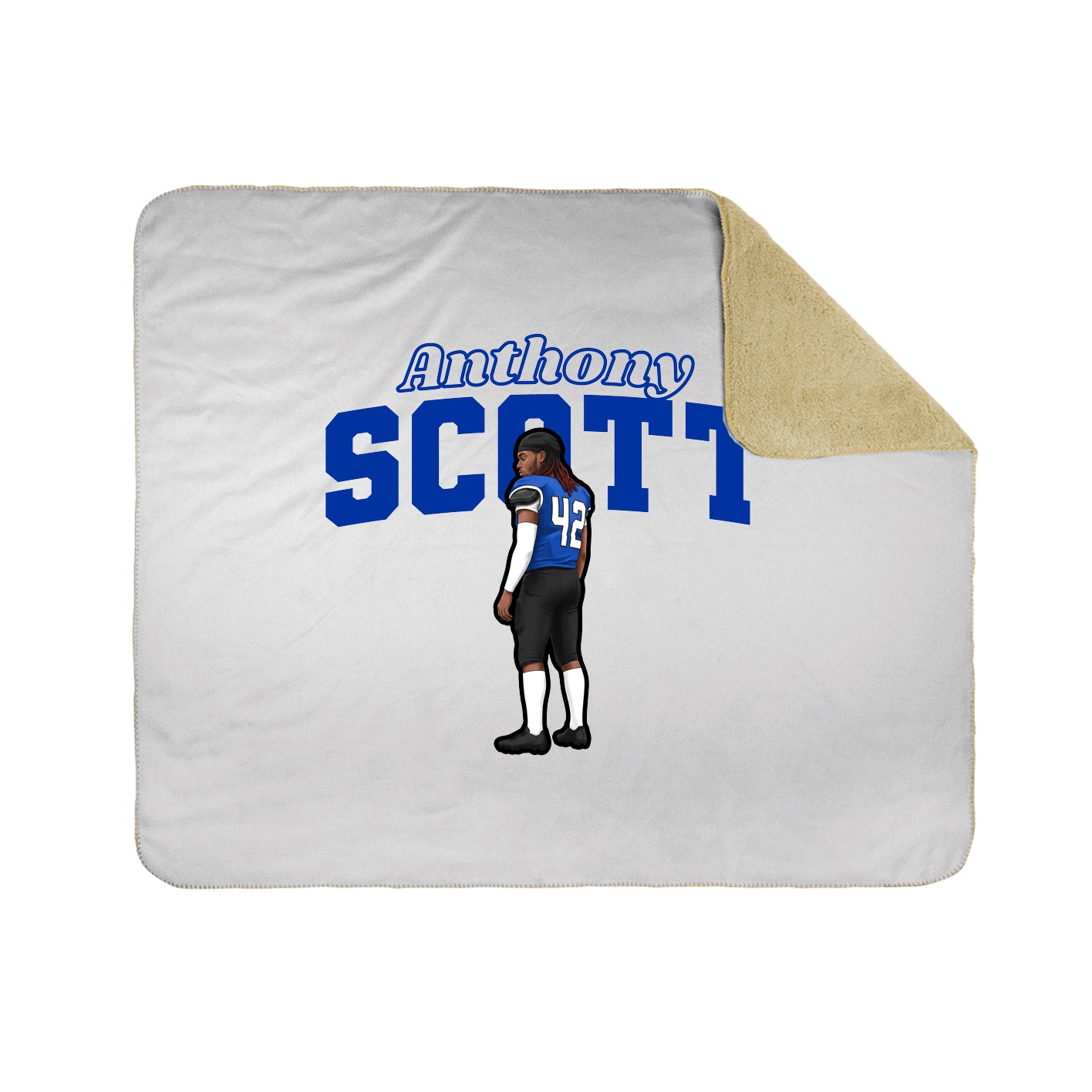 Throw Blanket — Name Arch in White