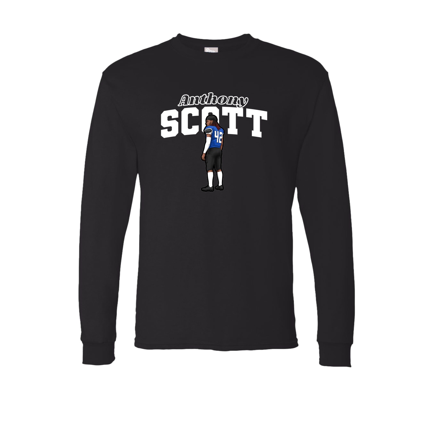 Long Sleeve Tee — Name Arch in Black
