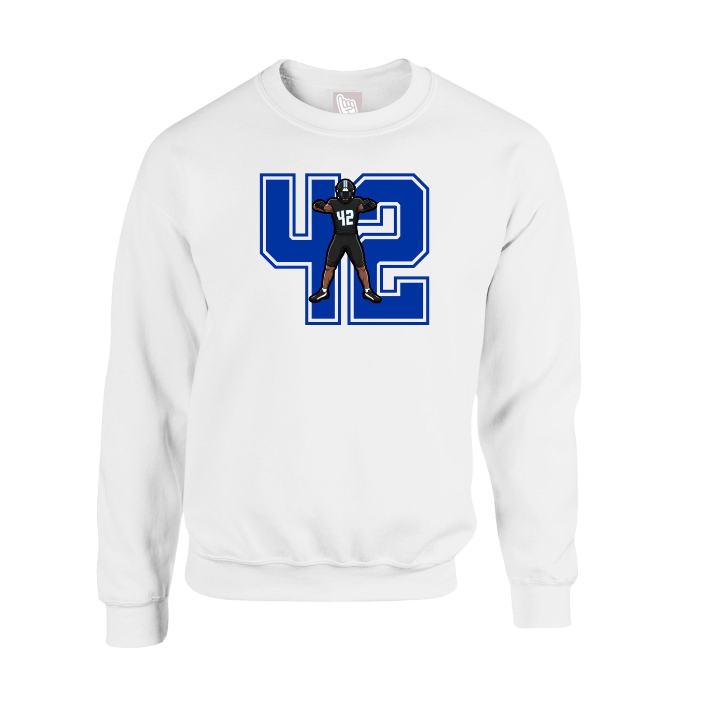 Fleece Crew — Number in White