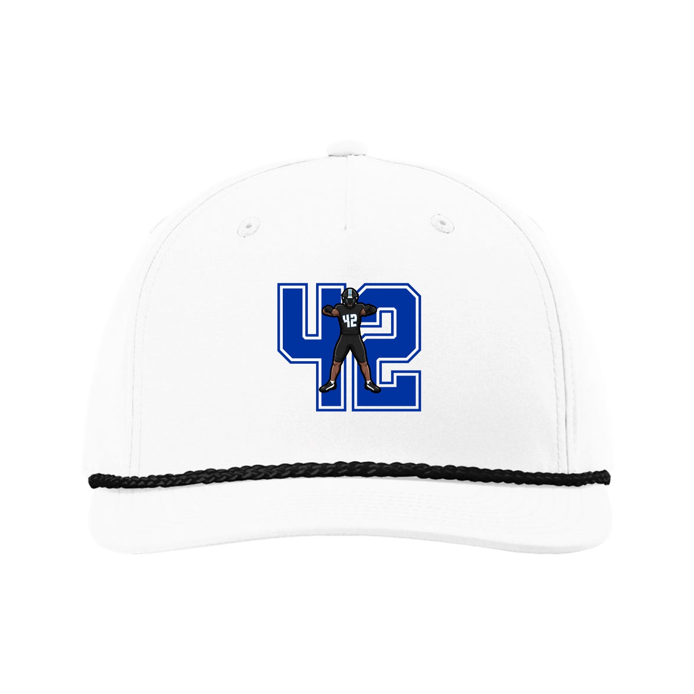 Five-Panel Classic Rope Cap — Number in White